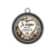 Pendentif Cabochon Argent - je soigne avec le coeur