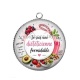 Pendentif Cabochon Argent - je suis une diététicienne formidable