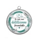 Pendentif Cabochon Argent - je suis une diététicienne formidable