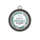 Pendentif Cabochon Argent - je suis une diététicienne formidable