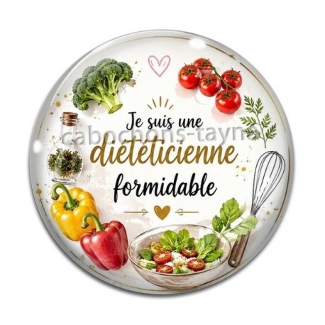 Cabochon Verre - je suis une diététicienne formidable