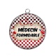 Pendentif Cabochon Argent - médecin formidable