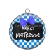 Pendentif Cabochon Argent - merci maîtresse