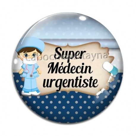 Cabochon Verre - super médecin urgentiste