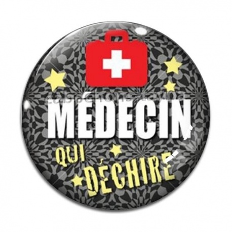 Cabochon Verre - médecin qui déchire