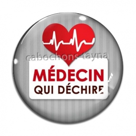 Cabochon Verre - médecin qui déchire