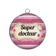 Pendentif Cabochon Argent - super docteur