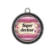 Pendentif Cabochon Argent - super docteur