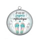 Pendentif Cabochon Argent - je suis une super réflexologue