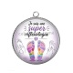 Pendentif Cabochon Argent - je suis une super réflexologue