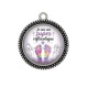 Pendentif Cabochon Argent - je suis une super réflexologue
