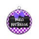 Pendentif Cabochon Argent - merci maîtresse
