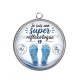 Pendentif Cabochon Argent - je suis une super réflexologue