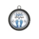 Pendentif Cabochon Argent - je suis une super réflexologue