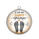 Pendentif Cabochon Argent - je suis une super réflexologue