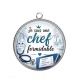 Pendentif Cabochon Argent - je suis une chef formidable