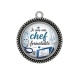 Pendentif Cabochon Argent - je suis une chef formidable