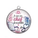 Pendentif Cabochon Argent - je suis une chef formidable