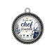 Pendentif Cabochon Argent - je suis une chef formidable