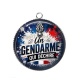 Pendentif Cabochon Argent - un gendarme qui déchire