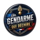 Cabochon Résine - un gendarme qui déchire
