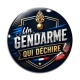 Cabochon Verre - un gendarme qui déchire