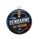 Pendentif Cabochon Argent - un gendarme qui déchire