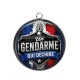 Pendentif Cabochon Argent - un gendarme qui déchire