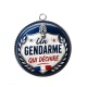 Pendentif Cabochon Argent - un gendarme qui déchire