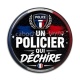 Cabochon Résine - un policier qui déchire