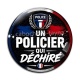 Cabochon Verre - un policier qui déchire