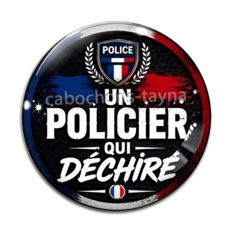Cabochon Verre - un policier qui déchire