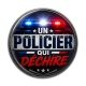 Cabochon Résine - un policier qui déchire