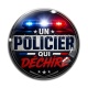 Cabochon Verre - un policier qui déchire