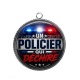 Pendentif Cabochon Argent - un policier qui déchire