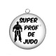 Pendentif Cabochon Argent - super prof de judo