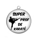 Pendentif Cabochon Argent - super prof de karaté