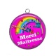Pendentif Cabochon Argent - merci maîtresse