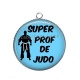 Pendentif Cabochon Argent - super prof de judo
