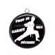 Pendentif Cabochon Argent - prof de karaté qui déchire