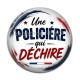 Cabochon Résine - une policière qui déchire