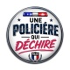 Cabochon Résine - une policière qui déchire