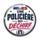 Cabochon Verre - une policière qui déchire