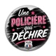 Cabochon Résine - une policière qui déchire