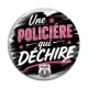 Cabochon Verre - une policière qui déchire