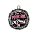 Pendentif Cabochon Argent - une policière qui déchire