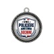 Pendentif Cabochon Argent - une policière qui déchire