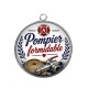 Pendentif Cabochon Argent - pompier formidable
