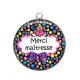 Pendentif Cabochon Argent - merci maîtresse