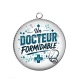 Pendentif Cabochon Argent - un docteur formidable